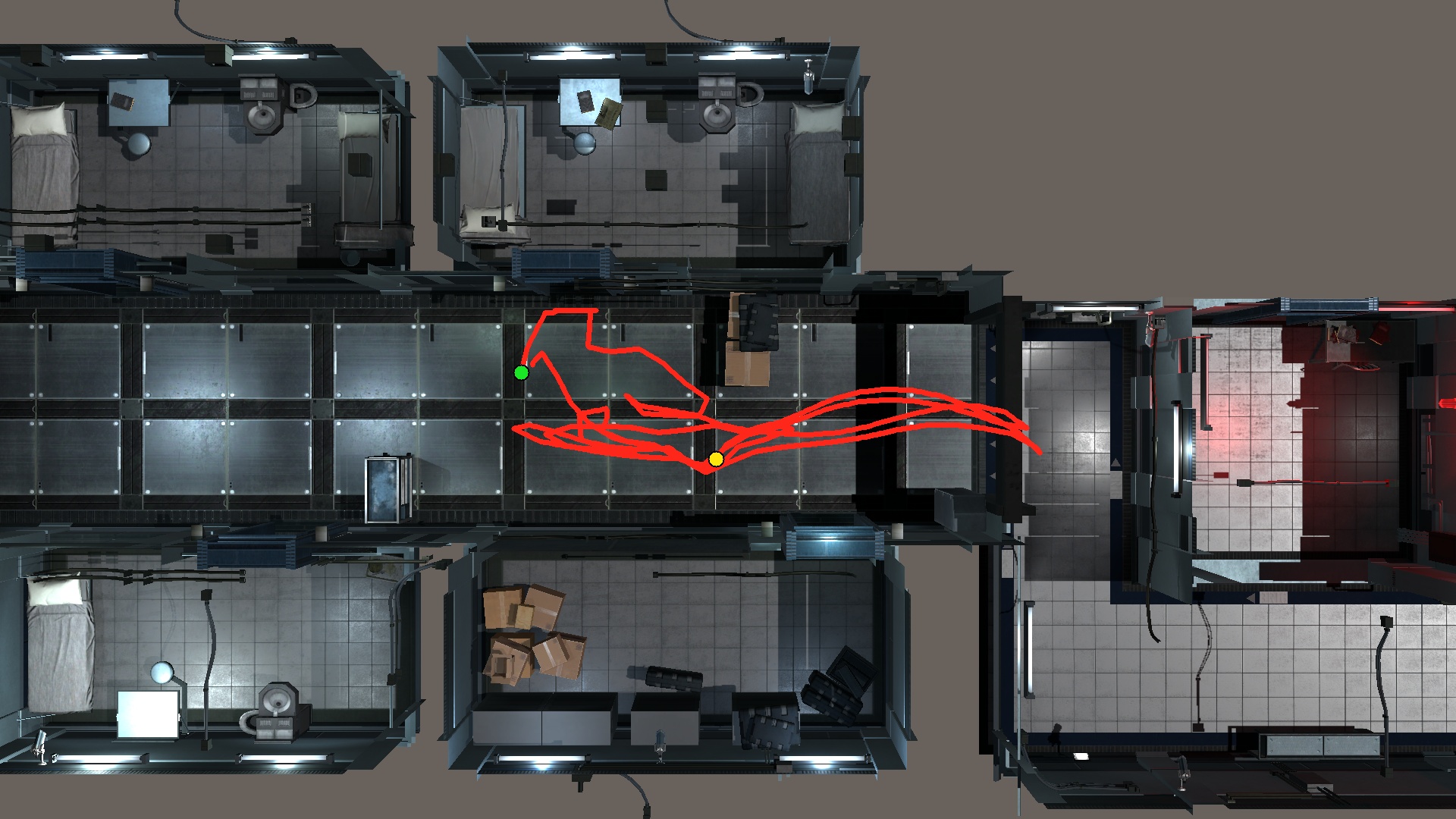 Top-view action trajectory